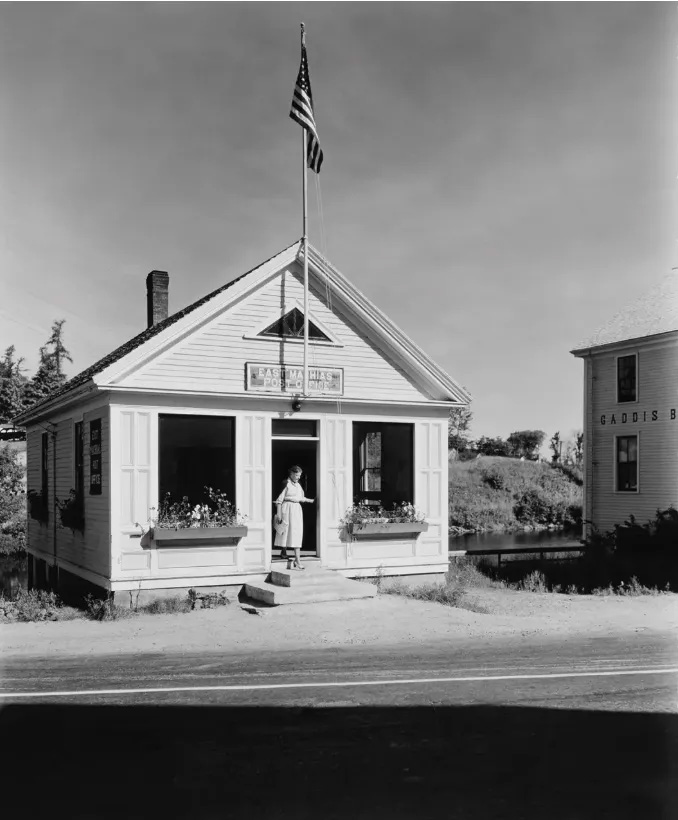 Berenice Abbott Post Office, East Machias, Maine, 1954.